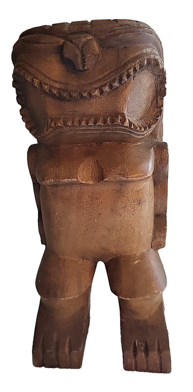 Kauai Hawaii Carved Wood Totem Tiki Statue Tiki Bar tramp steamer trading Co 8"